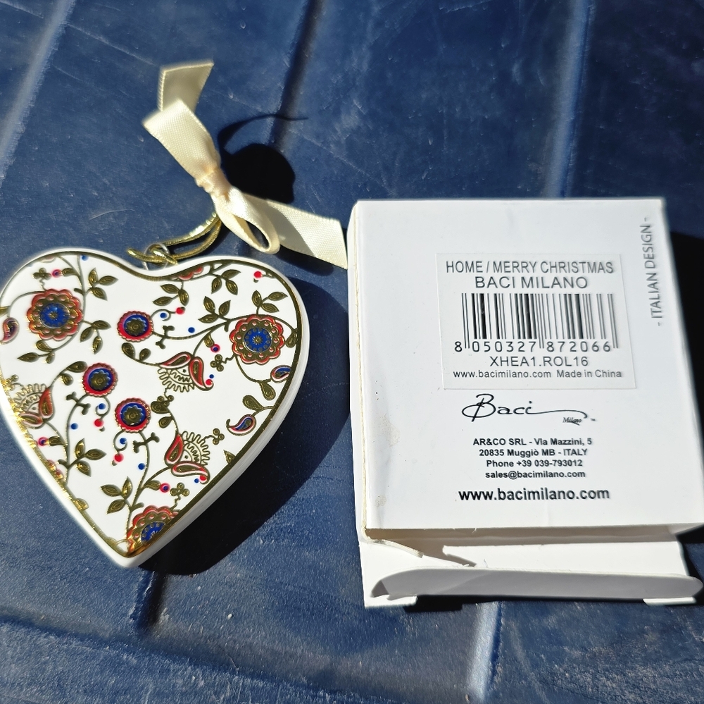 Baci Milano Heart Ornament